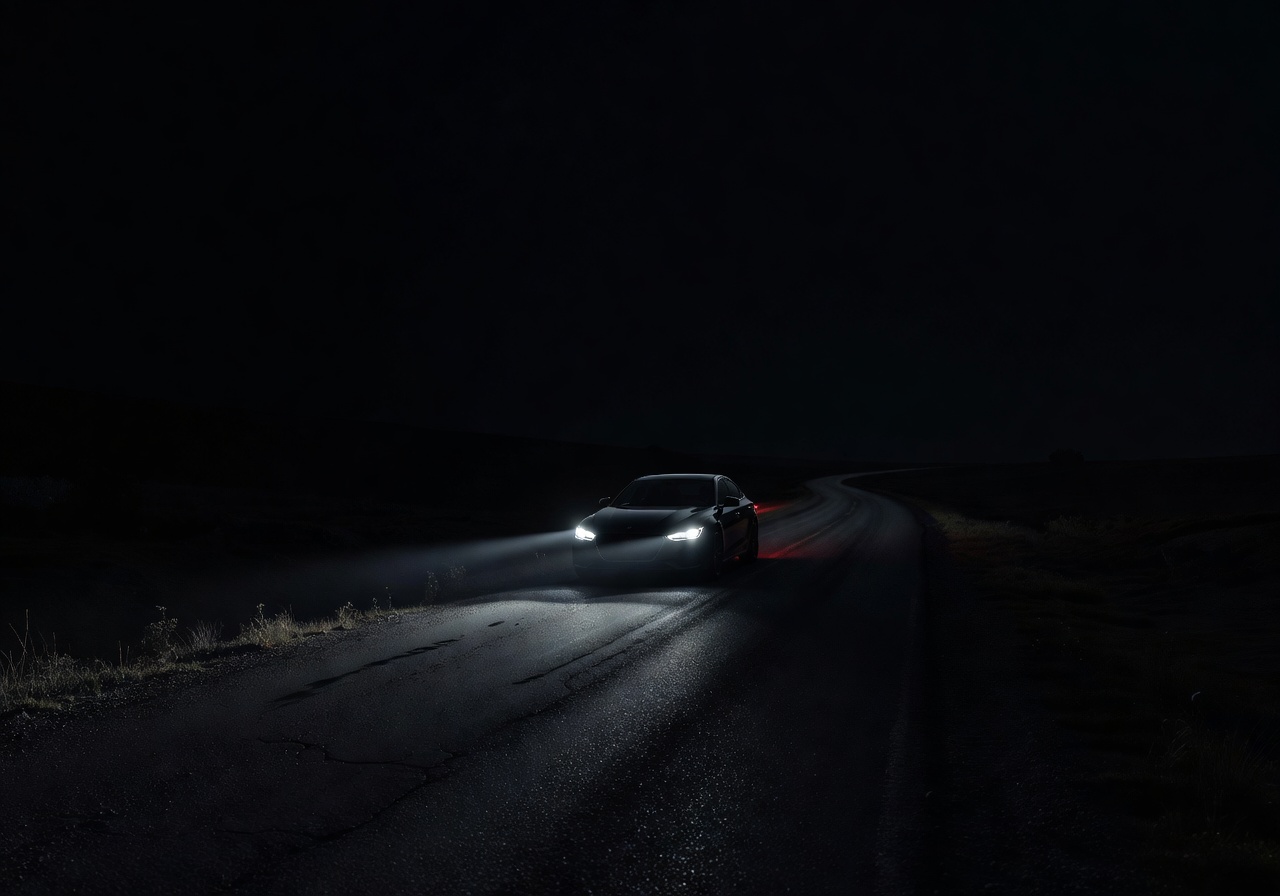 Car on dark road