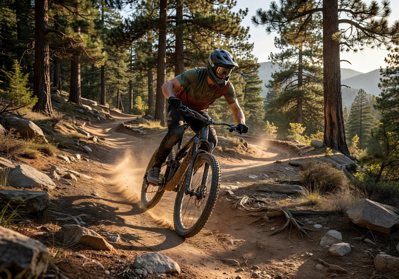 Mountain biking outdoors